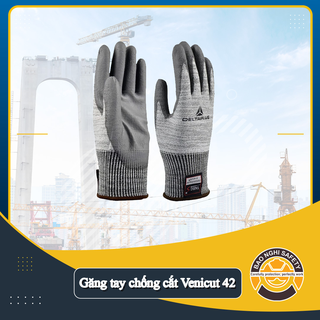Găng tay chống cắt cấp độ 1, chịu nhiệt Delataplus Venicut 42