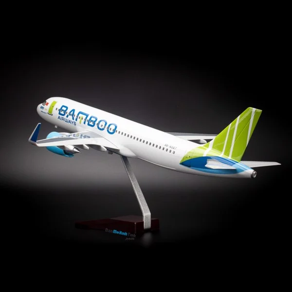 Mô hình máy bay Bamboo Airways Airbus A320 lắp ráp có đèn 47cm MBMH46