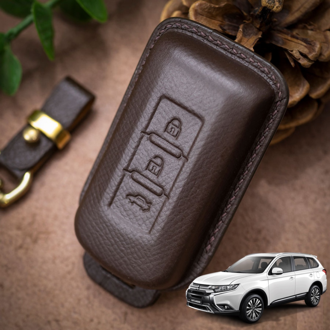 Bao Da Chìa Khóa ô tô Mitsubishi Outlander  | Bọc chìa khóa ô tô da thật khâu tay