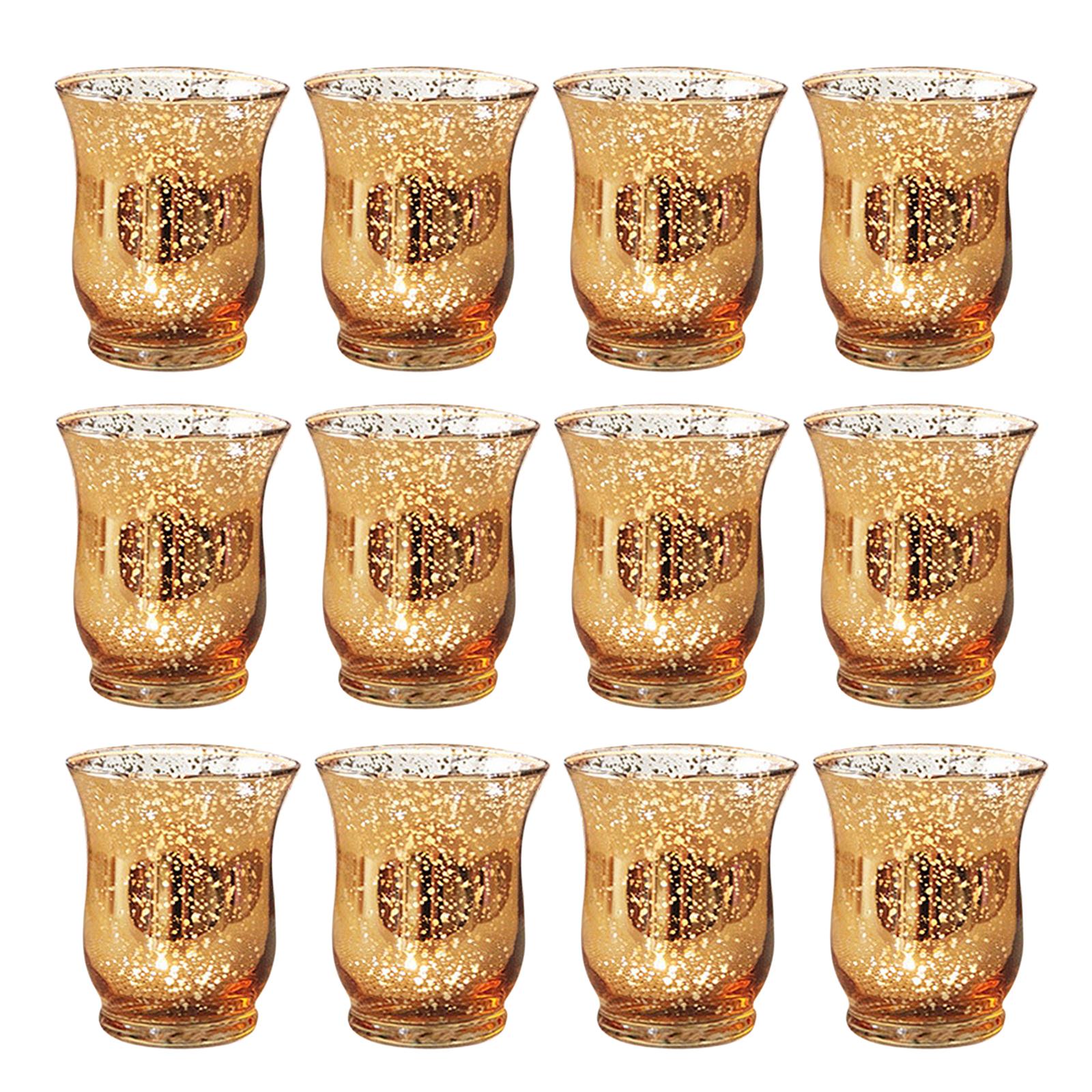 12x Elegant Glass Tealight Holder Parties Decor Candle Holders Candlesticks