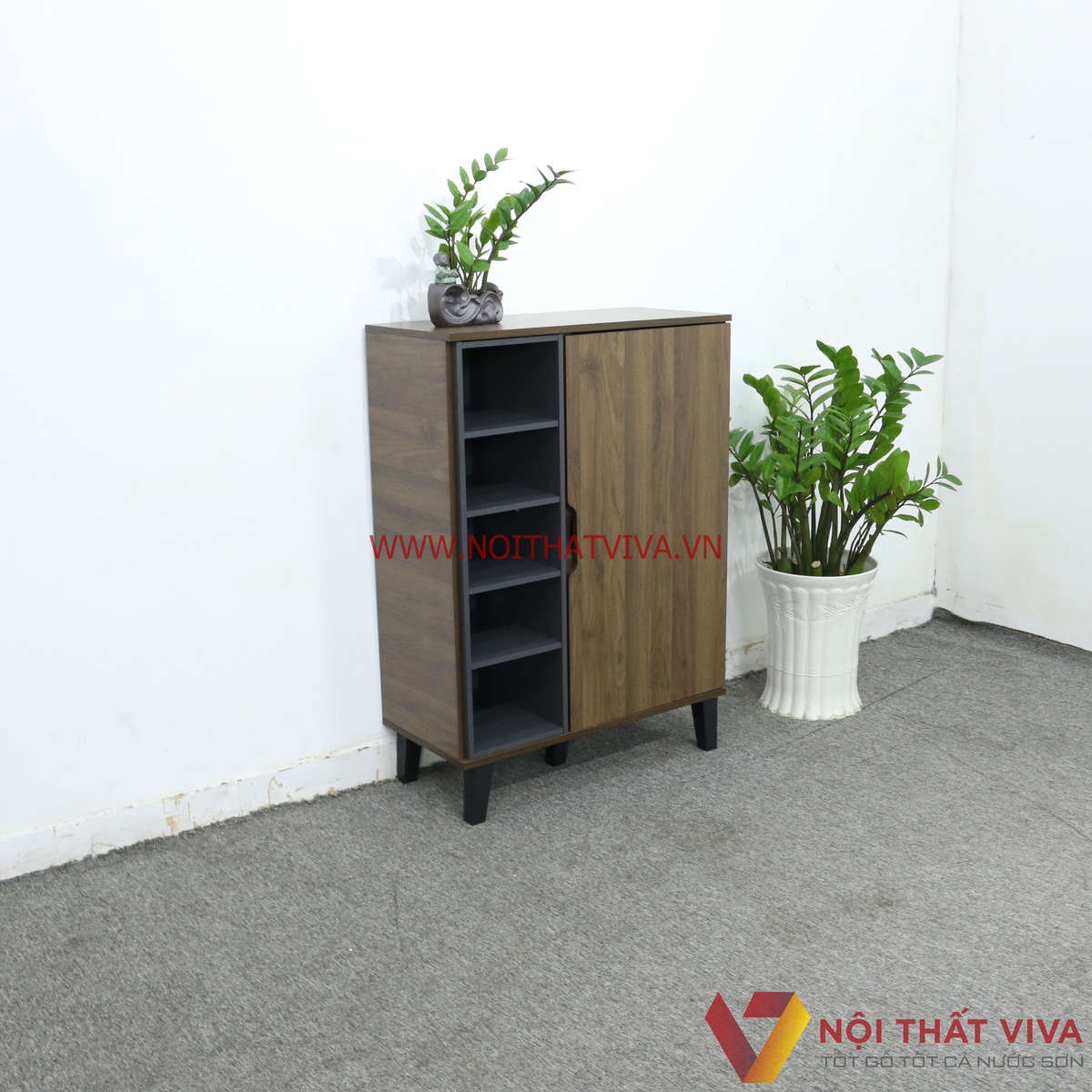 Tủ Giầy Gỗ Ép 5 Tầng Chân Cao Lắp Ráp Nhập Khẩu Hiện Đại Đẹp Tiện Dụng