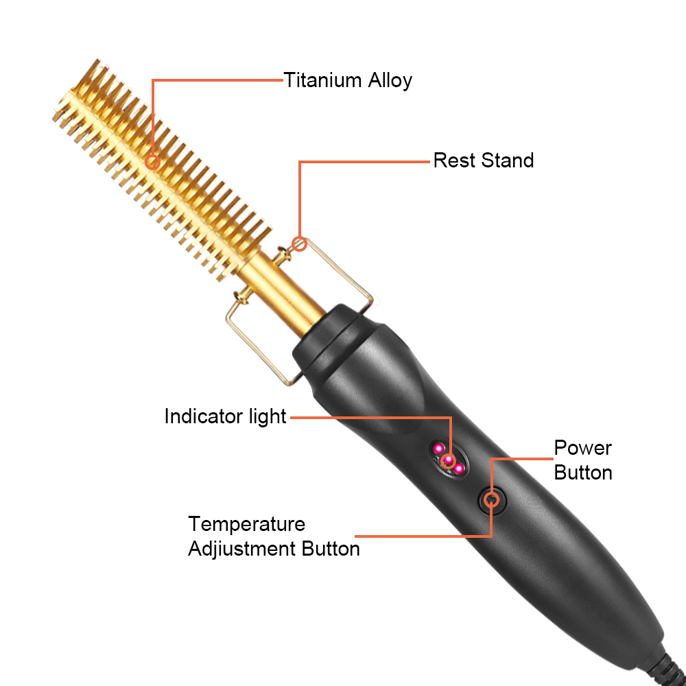 Hair Straightener Hot Heating Comb 2 In 1 Straightening Brush Corrugation Curling Iron Hair Curler Comb Flat Irons Styling Tool