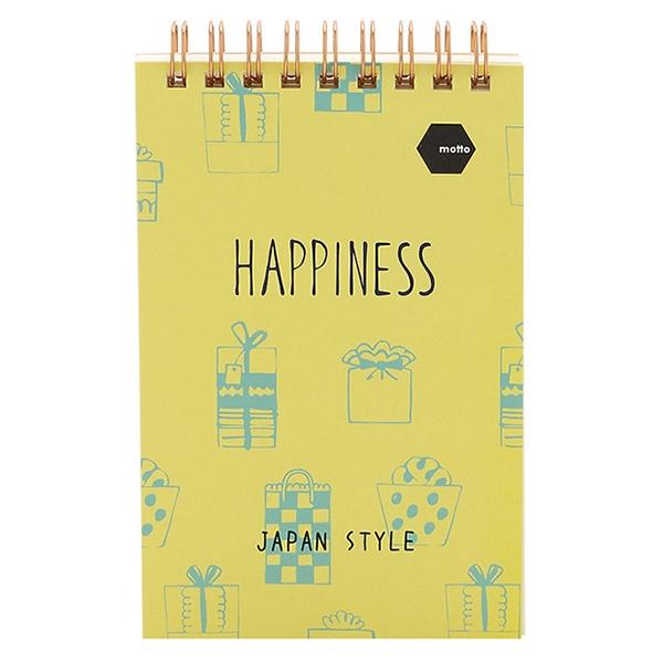 Sổ Lò Xo Twin Memopad HAPPINESS Motto A6 120 Trang Japan CYTM97-HP