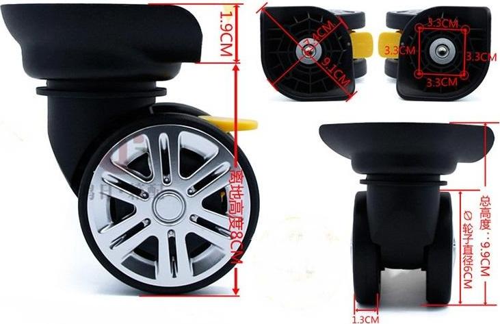 Colaxi 1 Vali Hành Lý Bánh Xe Thay Thế Phanh Bánh Đúc cho Du Lịch-mòn và Bền