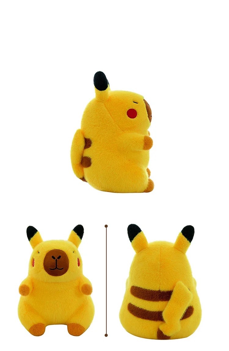 Thú nhồi bông capybara cosplay pikachu dễ thương - Size từ 35cm đến 45cm - Quà tặng gấu bông chuột lang êm mịn