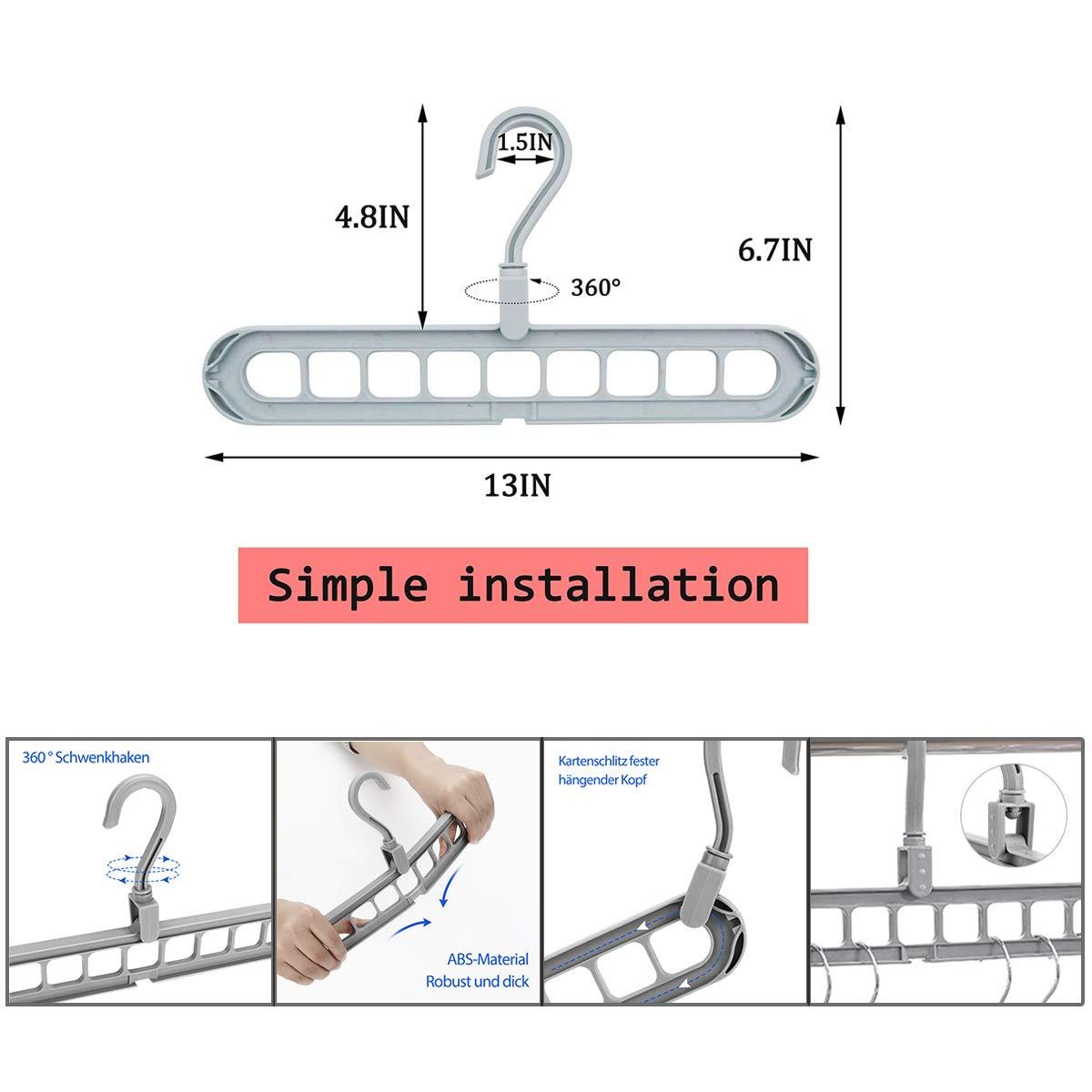12 máy móc ma thuật PCS, móc treo treo có thể gập lại cao cấp, Tiết kiệm không gian của Multi-Fans Hangers, để lưu trữ và sấy khô