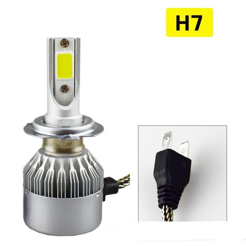 Set 2 bóng đèn pha LED 12V H4 H7 H8 H11 H1 HB3 HB4 9006 9012 7600LM 6000K 72W 12V cho xe hơi