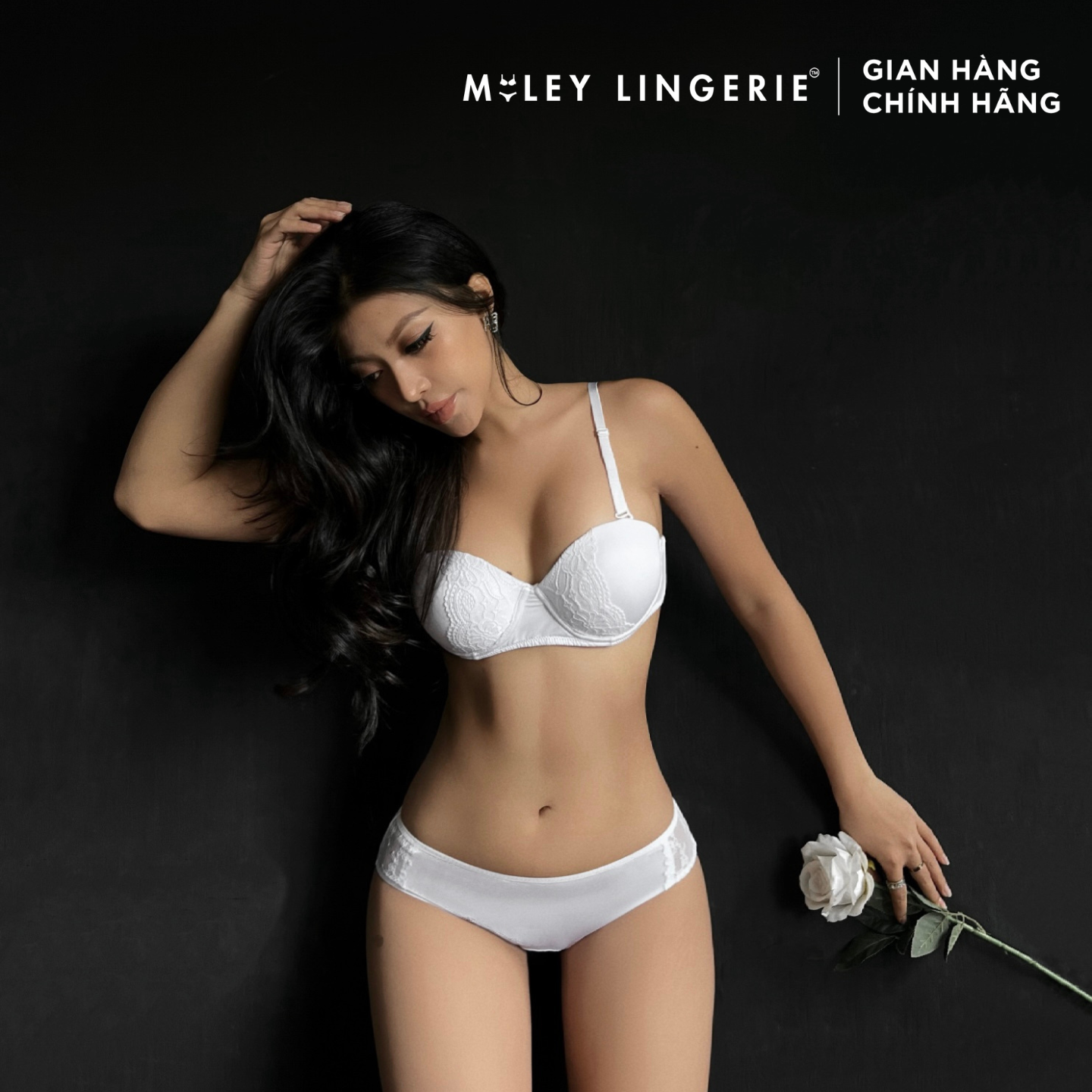 Bộ Áo Cúp Ngang và Quần Lót Nữ Thun Lạnh Miley Lingerie BRM02202_FMM0205