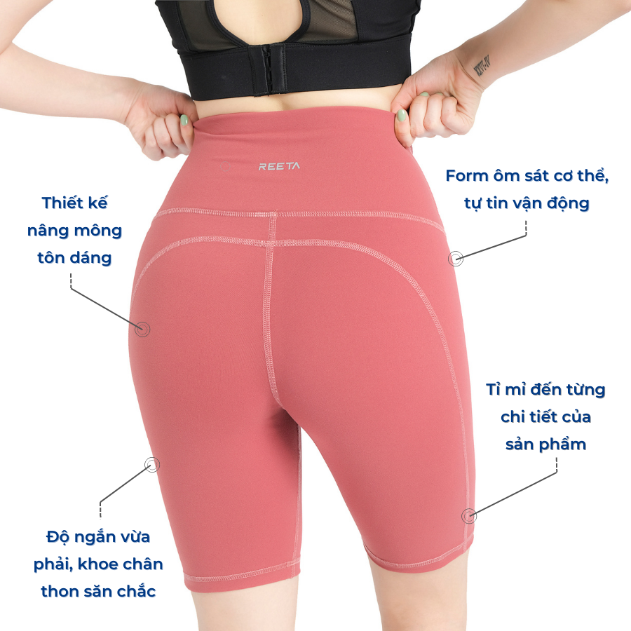 Quần legging nữ dáng lửng REETA chất vải co giãn, tôn dáng phù hợp mọi loại hình vận động - A1784