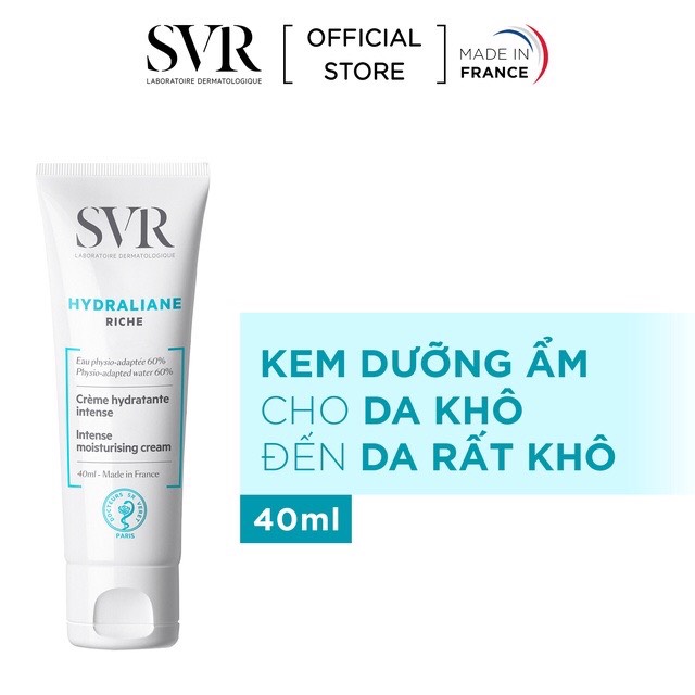 Kem dưỡng ẩm cho da khô đến rất khô SVR Hydraliane Riche 40ml (Nhập khẩu)