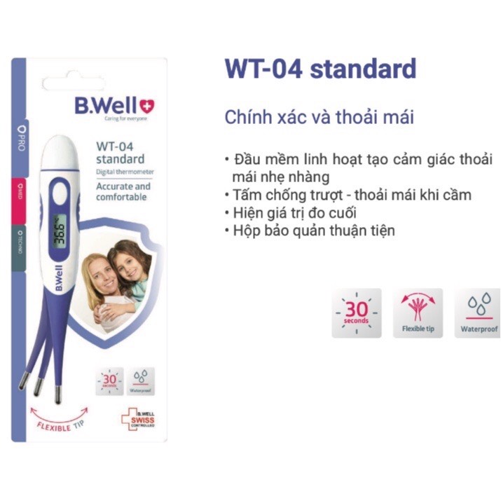 Nhiệt kế điện tử đầu mềm B.Well Swiss WT-04 standard