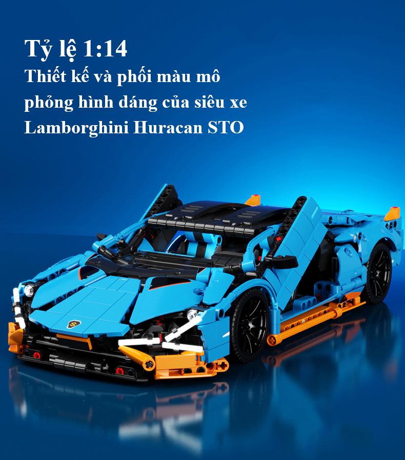 Đồ Chơi Lắp Ghép Technic Xe Lamborghini Huracan STO Với 1261 Chi Tiết, Đồ Chơi Điều Khiển Từ Xa, Đồ Chơi Mô Hình Siêu Xe Lamborghini Huracan STO - Chính Hãng BABYBOSS.