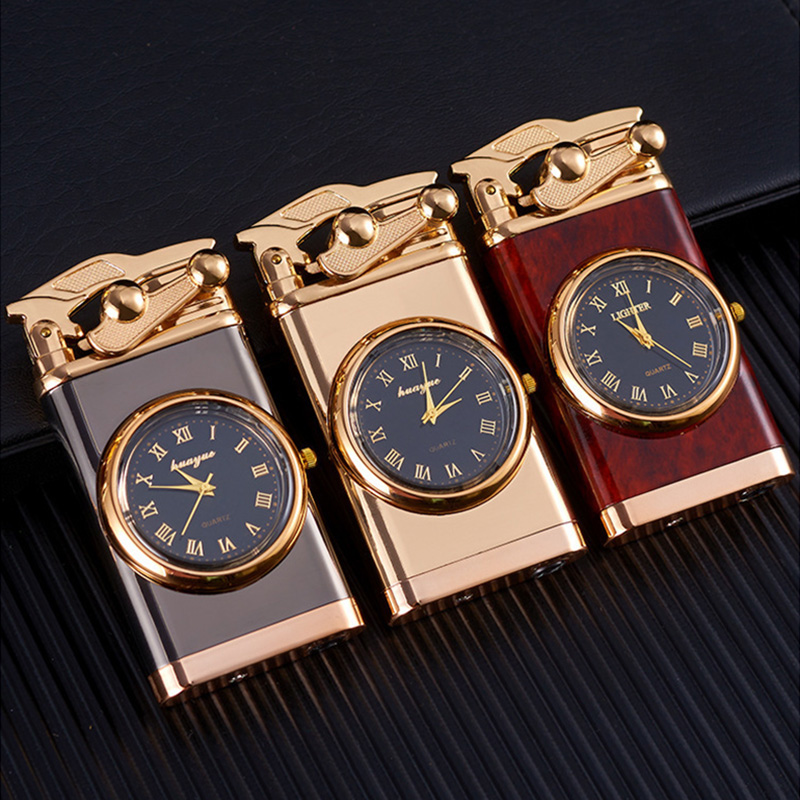 Bật Lửa Khè 2 Tia Kiêm Đồng Đồ Có Đèn Led