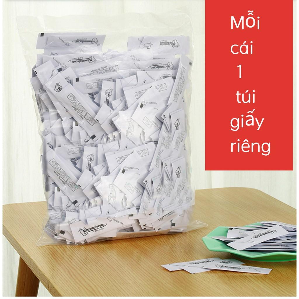 Tăm chỉ nha khoa/ Dental floss/ Dental floss pick cho nhà nghỉ, khách sạn, du lịch (mỗi tăm 1 túi giấy riêng)