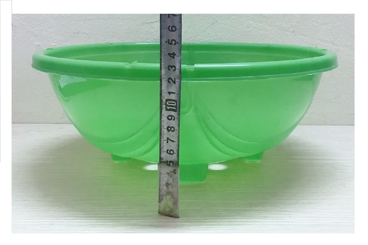 5 Chậu Nhựa Tròn Trồng Hoa Màu Xanh Có Móc Treo - Chậu chảo treo trồng hoa có móc xích kèm theo! KT: 33x13 cm