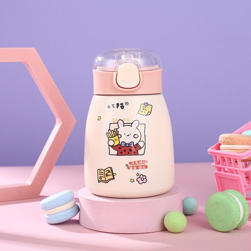 Bình giữ nhiệt cute có ống hút lõi inox 304 TiLoKi TGN11 dung tích 350ml - Bình nước giữ nhiệt cho bé lõi inox 304 - binh nước cho bé cute