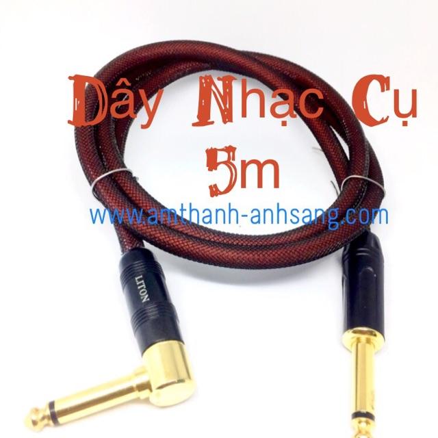 01 dây Jack 6.5 ly dài 5m dây guitar ghi ta đàn organ trống điện