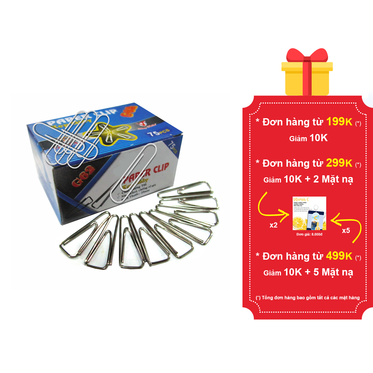 10 hộp kẹp giấy nhọn G62