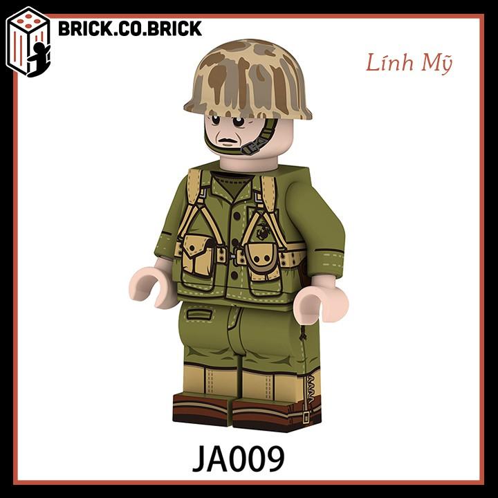 Lính Mỹ Mô Hình Đồ Chơi Lắp Ráp Thế Chiến Minifigure American Soldier World War JA009 JA014