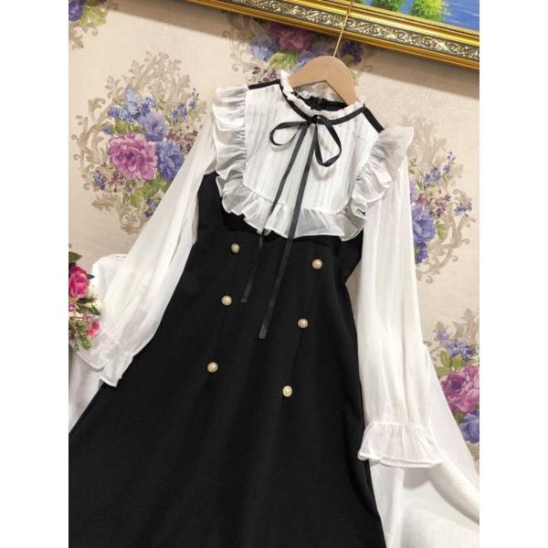 Đầm tiểu thư tay dài xinh yêu