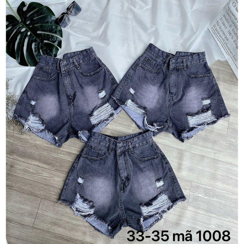 QUẦN SORT JEAN XÁM BIGSIZE RÁCH 2 BÊN MÃ 07