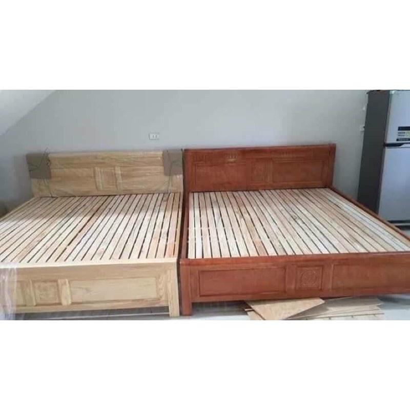 Giường gỗ sồi 2 màu
