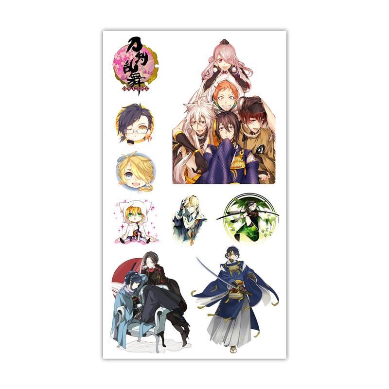 Set 5 Bảng hình xăm Touken Ranbu Sticker Tattoo