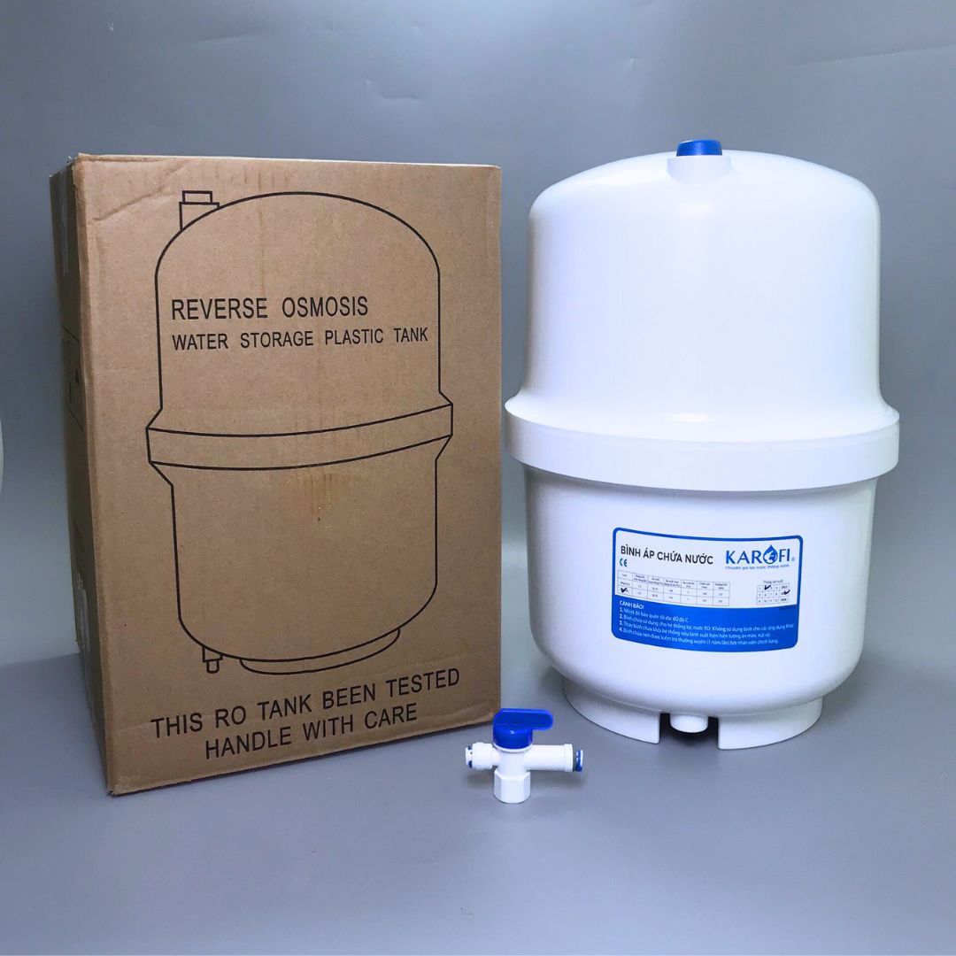 Bình áp nhựa Karofi 4.0G siêu bền dùng cho máy lọc nước RO Karofi - Hàng chính hãng