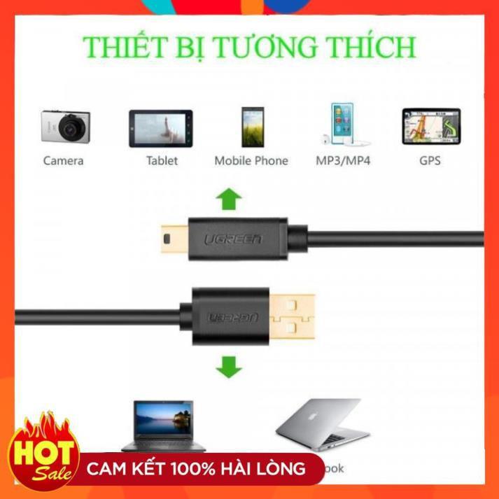 Dây USB 2.0 sang Mini USB mạ vàng 1m UGREEN 10355 US132 - Hàng chính hãng