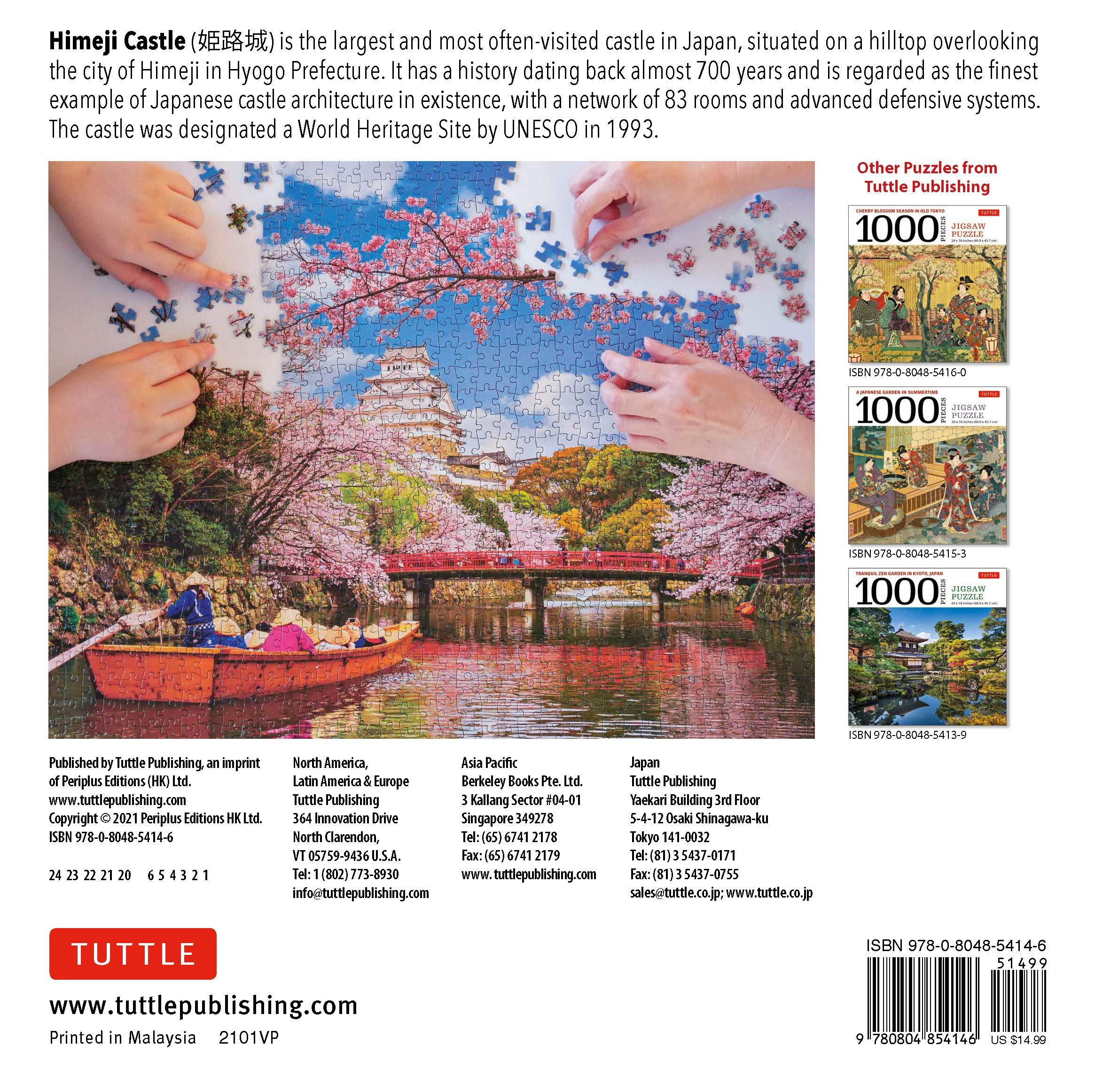 Samurai Castle &amp; Cherry Blossoms - 1000 Piece Jigsaw Puzzle: Cherry Blossoms At Himeji Castle (Finished Size 24 in x 18 in)