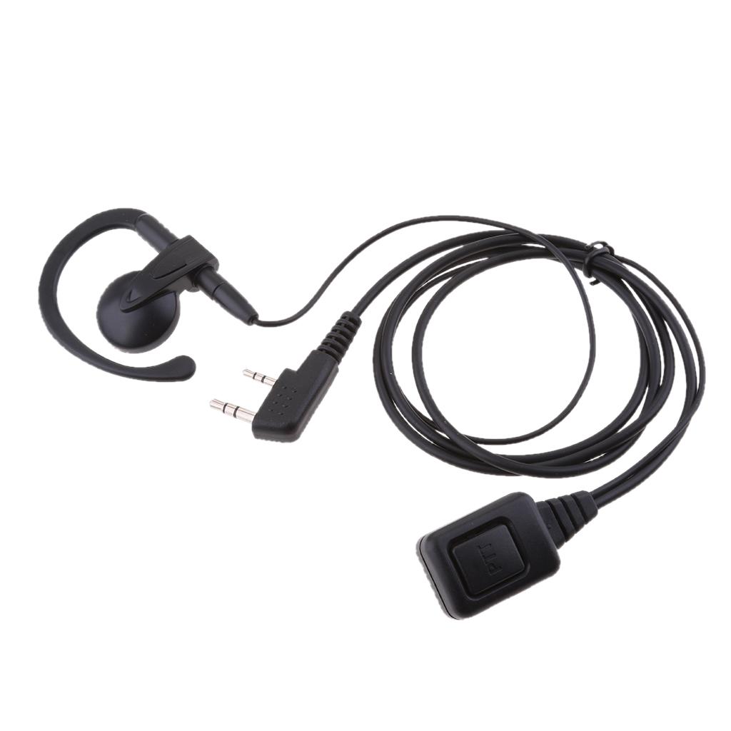 2PCS NEW D Shape Earphone Earpiece Headset Mic PTT for Baofeng Walkie Talkie