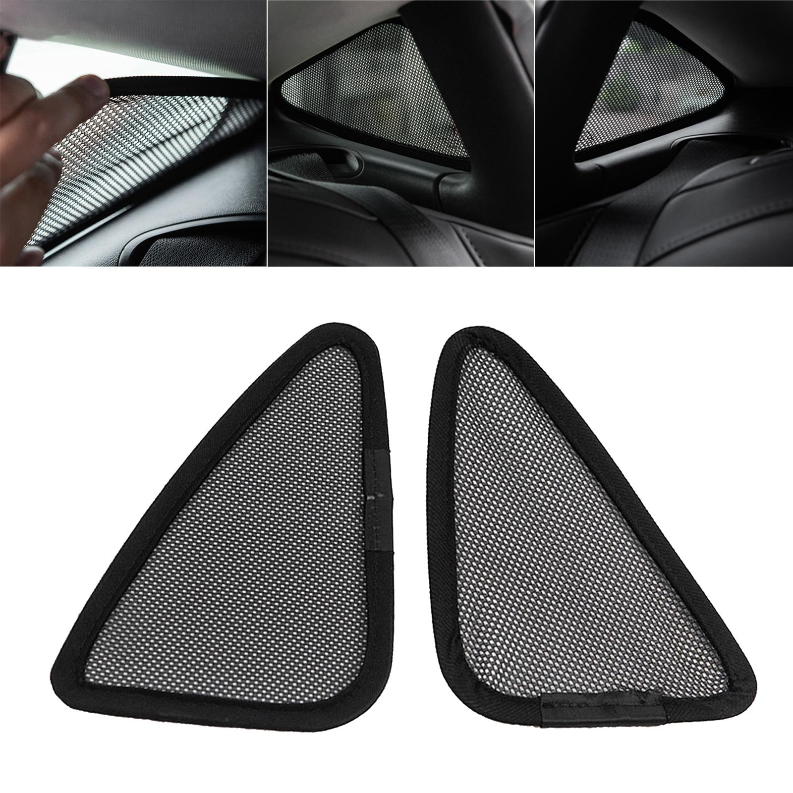 Set of 2 Window Sunshade Cover Triangular Net Protector for Tesla Model 3