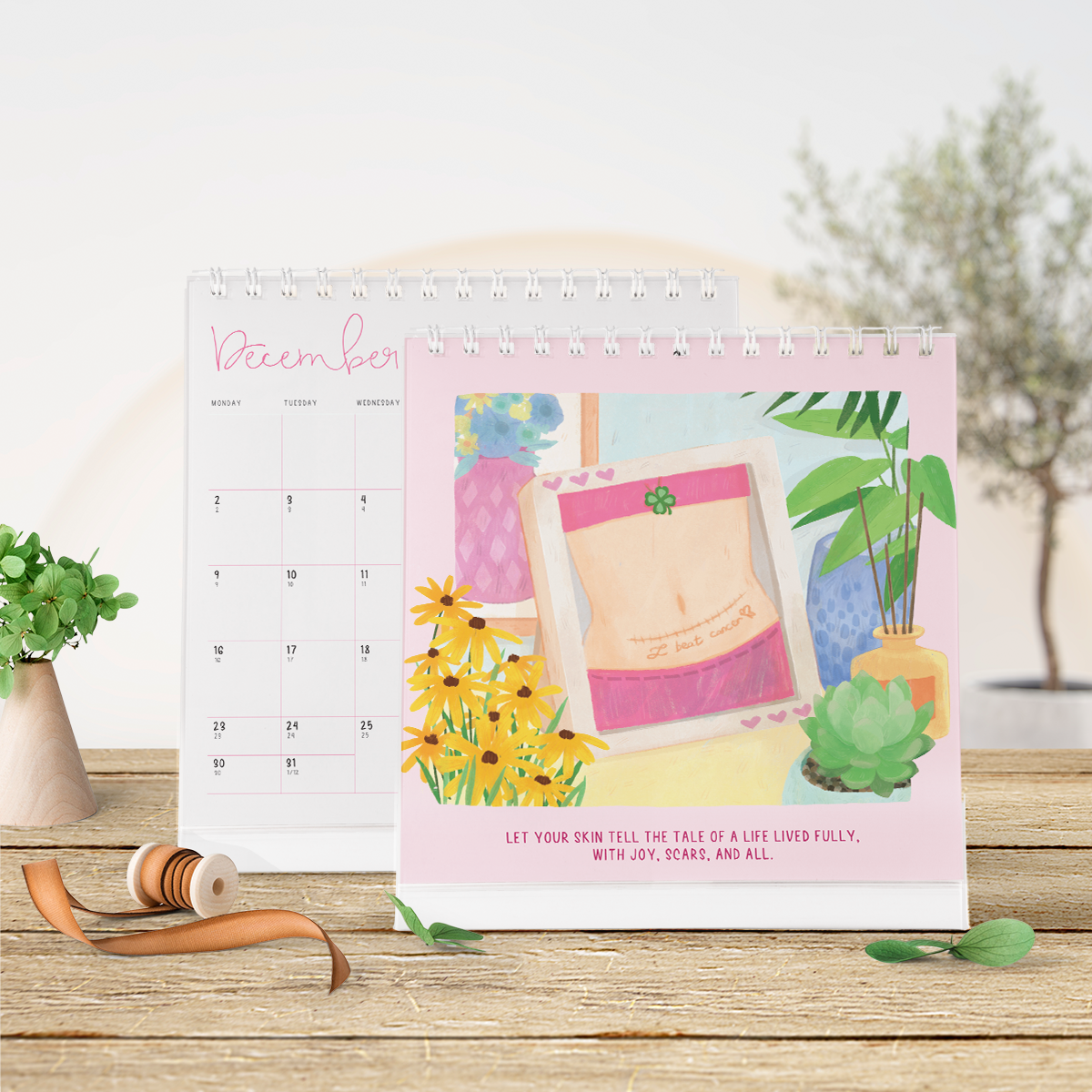 Lịch bàn 2024 SDstationery From Yourself with Love, cảm hứng phát triển bản thân, tiếng Anh, minh họa đẹp 20x24x7,5