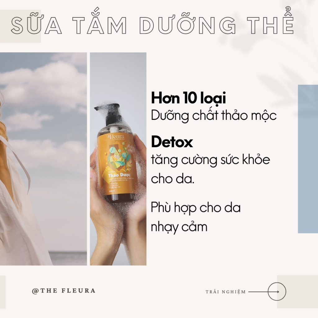 Sữa Tắm Thảo Dược The FleurA Dưỡng Da Ngăn Mụn Cơ Thể