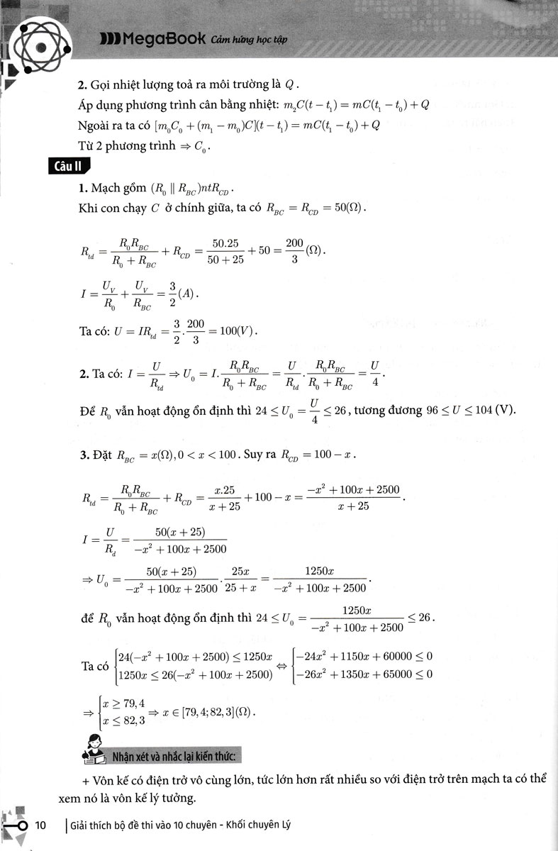 Giải Thích Bộ Đề Thi Vào 10 Chuyên - Khối Chuyên Lý_MEGABOOK