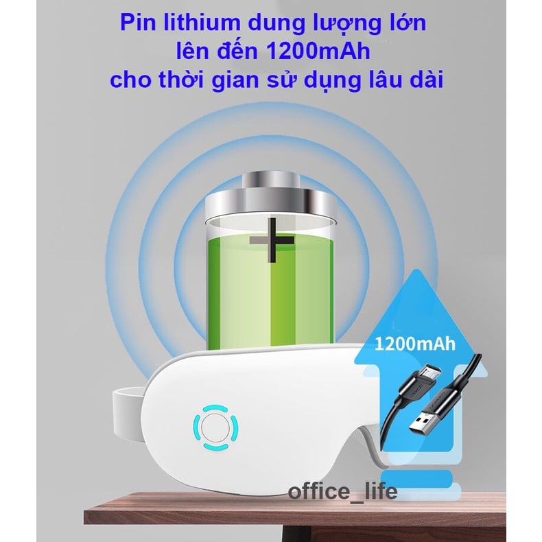 Máy massage mắt thông minh thế hệ mới, thư giãn, giảm đau nhức, quầng thâm tích hợp Bluetooth nghe nhạc thư giãn