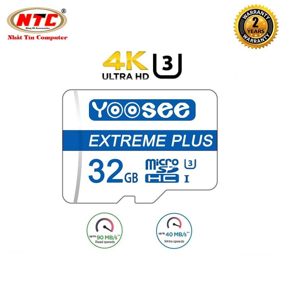 Thẻ nhớ microSDHC Yoosee Extreme Plus 32GB UHS-I U3 4K R90MB/s W40MB/s (Trắng xanh)