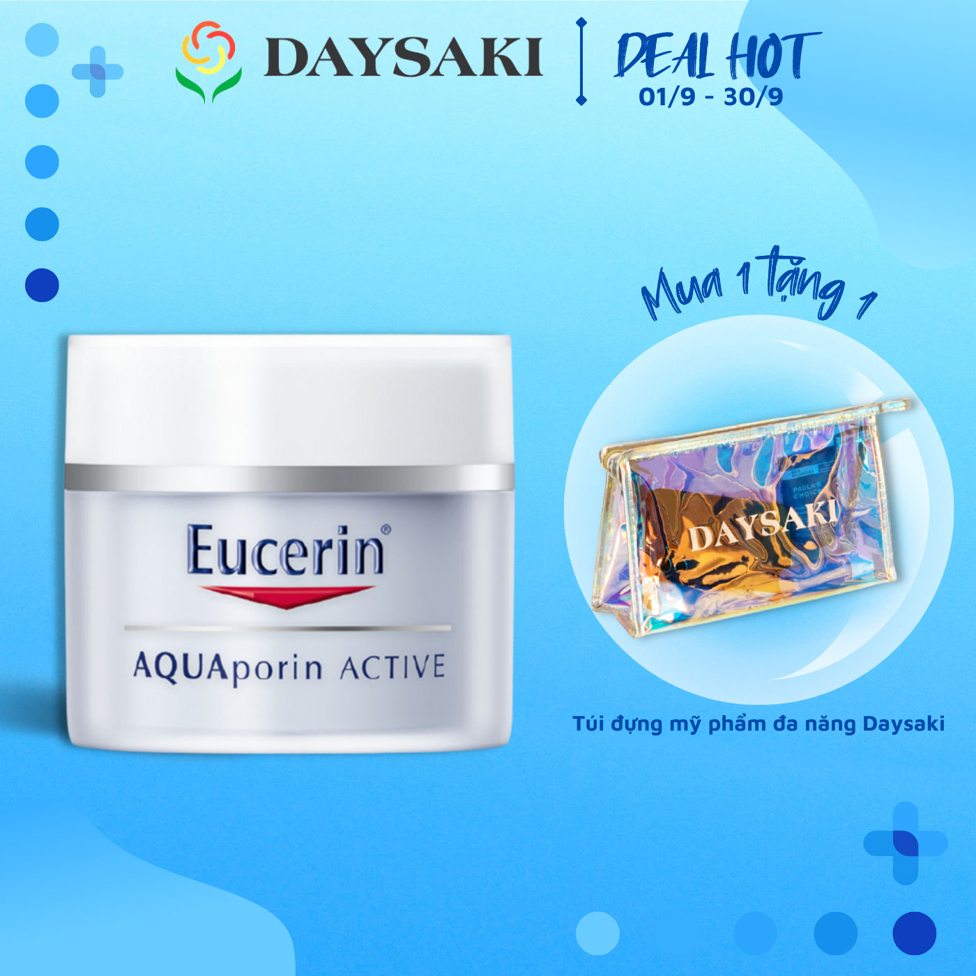 Eucerin Kem Dưỡng Ẩm Cho Da Thường Đến Da Hỗn Hợp Aqua Porin Active Cream 50ml