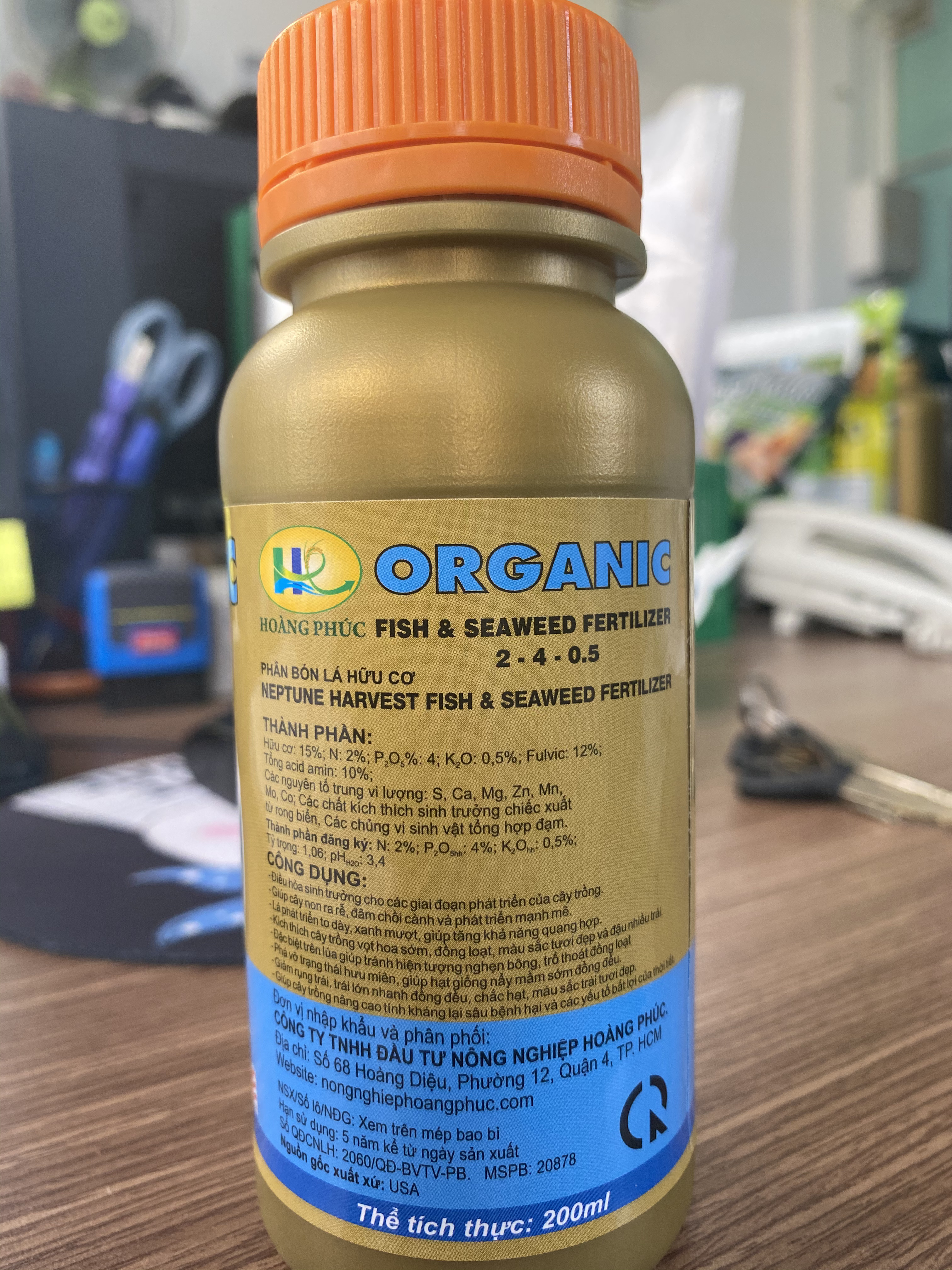 PHÂN BÓN LÁ NEPTUNE'S HARVEST FISH SEAWEED, CHIẾT XUẤT TỪ ĐẠM CÁ VÀ TẢO BIỂN, NHẬP KHẨU TỪ MỸ