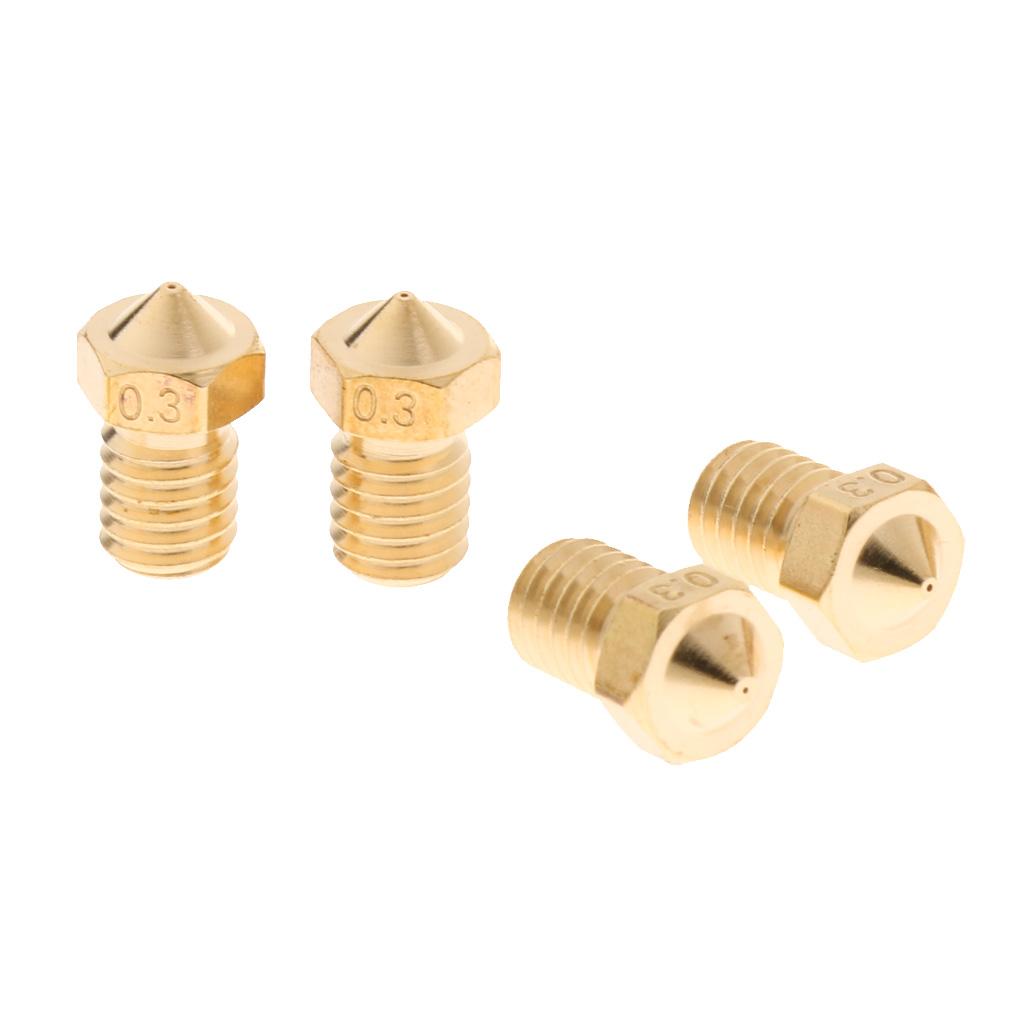 4 Pack 0.3mm 3D Printer Replace Brass 1.75mm Filaments Extruder Nozzle Print Head