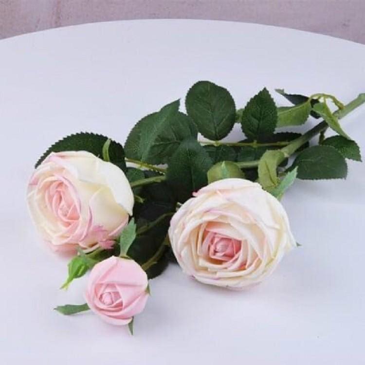 Cành hoa hồng mẫu đơn lụa - hoa hồng giả nhiều màu sắc