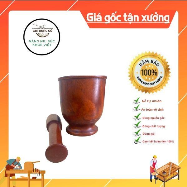 Bộ chày cối gỗ - chày cối giã cua,tỏi,hành,các loại hạt siêu tiện dụng - Đồ Dùng Bằng Gỗ 68