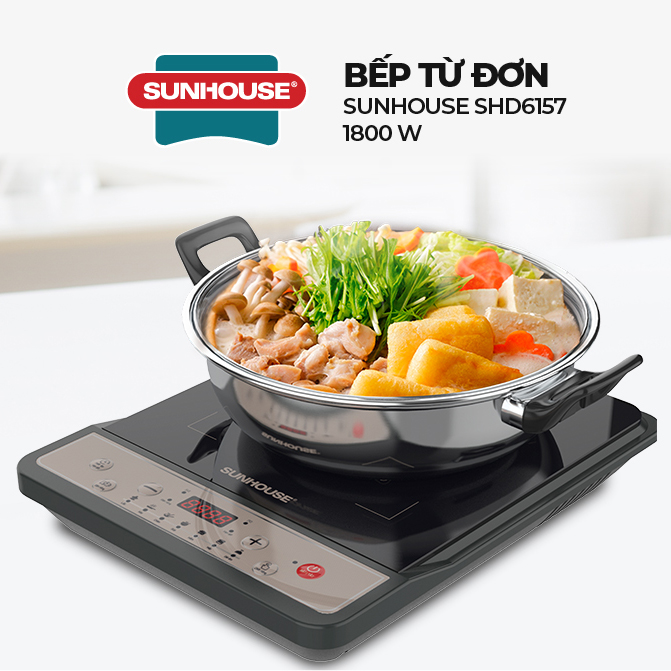 Bếp Từ Đơn Sunhouse SHD6157 - Kèm Nồi Lẩu - Hàng Chính Hãng