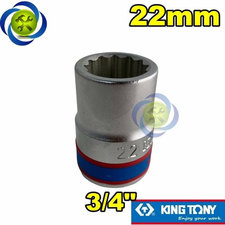 Tuýp 22mm loại 3/4 Kingtony 633022M ngắn 12 cạnh màu trắng