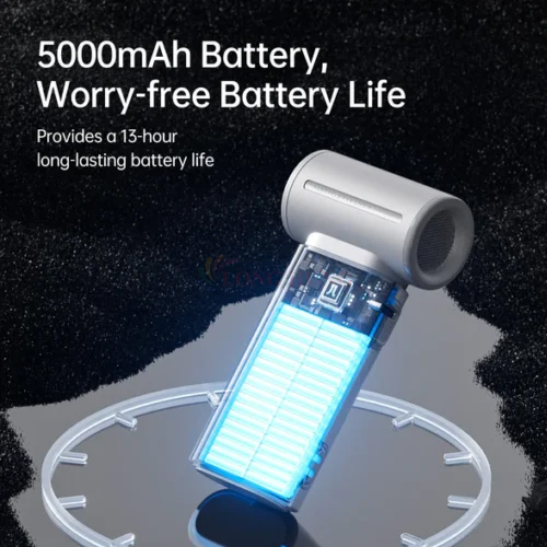Quạt mini tích điện cầm tay Jisulife Handheld Fan Life9 5000mAh - Hàng chính hãng