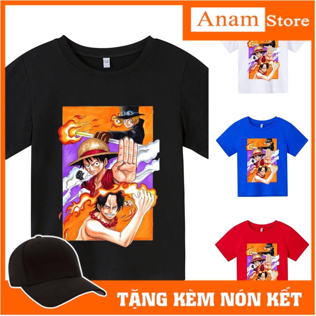 Áo thun cho bé, Áo thun trẻ em ONE PIECE 3, 4 màu, có size người lớn, Anam Store