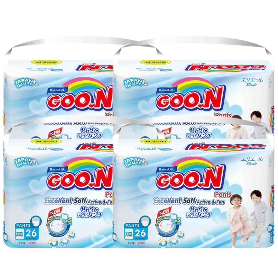 Combo 4 Gói Tã Quần Goo.n Slim Gói Cực Đại XXXL26 (26 Miếng)