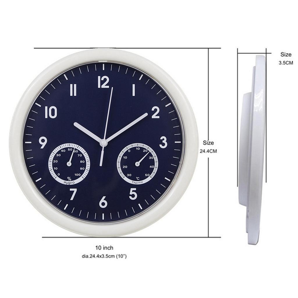 Wall Clock Temperature and Humidity Display for Kitchen Bedroom Decor