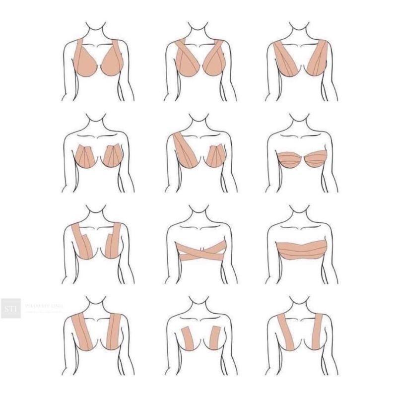 Băng dán nâng ngực / dán cơ thể thao KINESIOLOGY