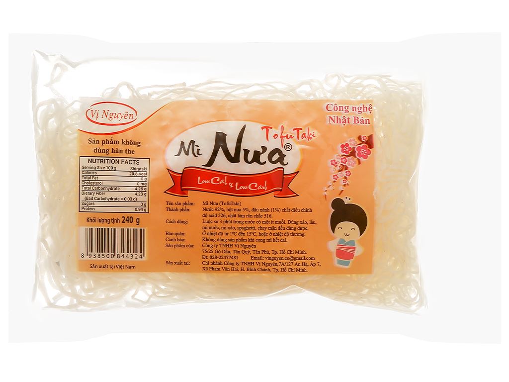 Bún Nưa Mì Nưa Phở Nưa Miến Nưa Cơm Nưa Vị Nguyên 240Gram
